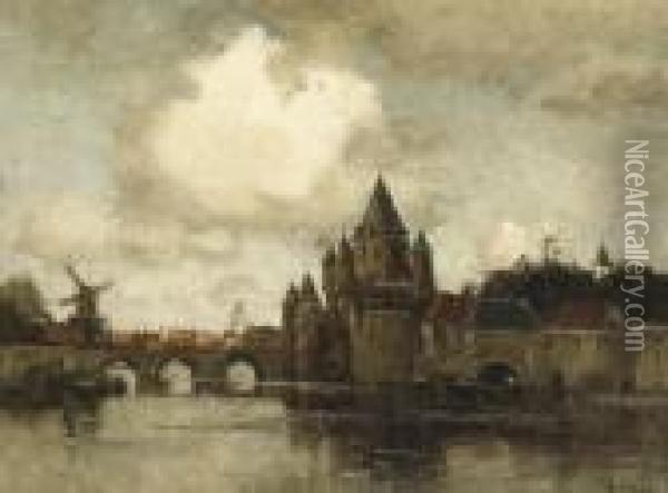 The Kleine Houtpoort, Haarlem Oil Painting - Theophile Emile Achille De Bock