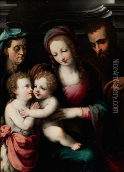 Heilige Familie Mit Elisabeth Und Dem Knaben Johannes Oil Painting - Michele Tosini