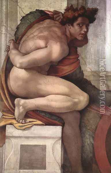 Ignudo -3 1511 Oil Painting - Michelangelo Buonarroti