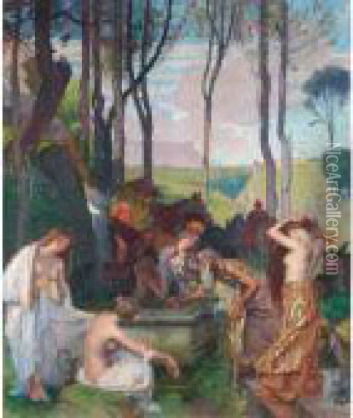 Jungbrunnen Oil Painting - Edouard John E. Ravel