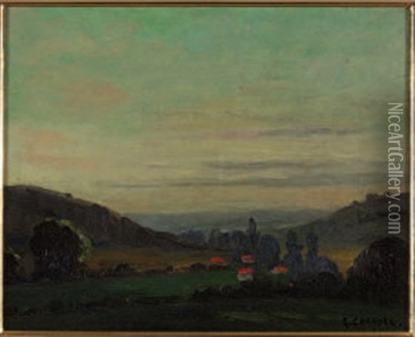 Paesaggio Di Saint-maur Verso Sera Oil Painting - Edouard Chappel