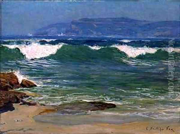 Green Wave Manly Oil Painting - Emanuel Phillips Fox