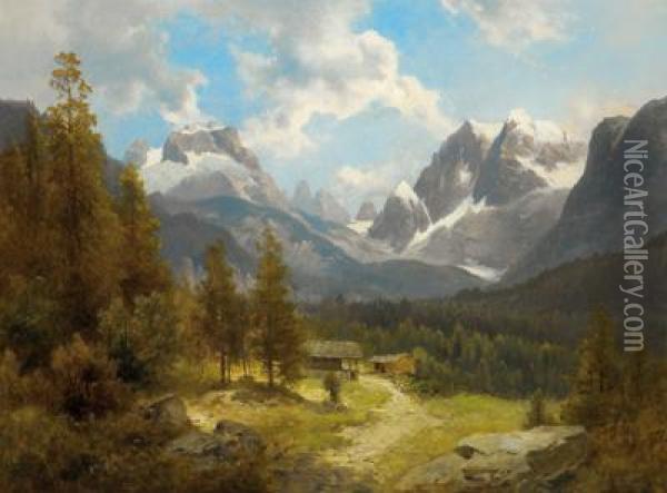 Panorama Sudtirolese Oil Painting - Josef Thoma