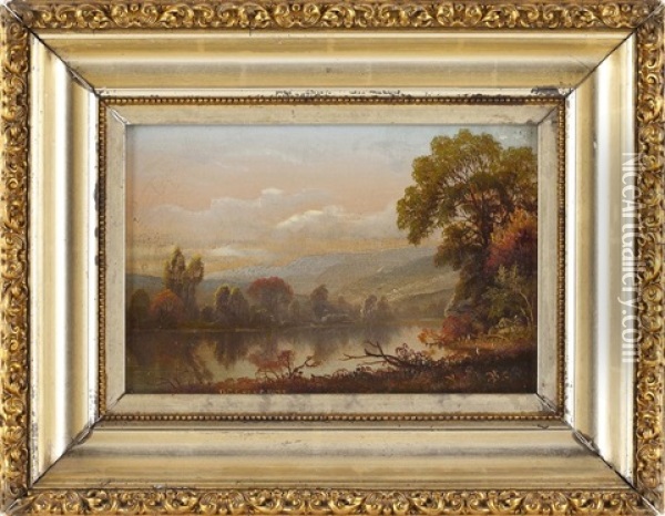 Autumnal Lake Oil Painting - Daniel Charles Grose