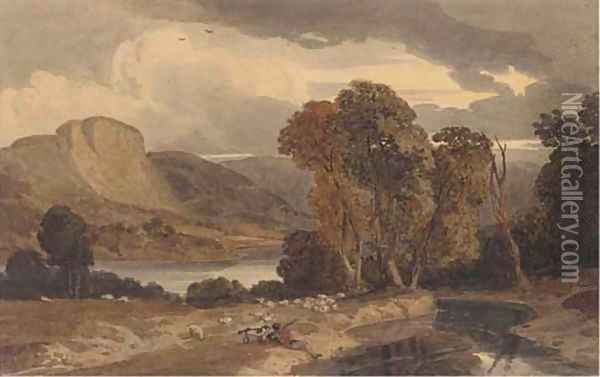 The Lake District, early evening Oil Painting - William Havell