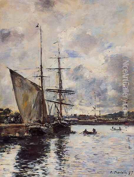 Deauville, the Harbor VII Oil Painting - Eugene Boudin
