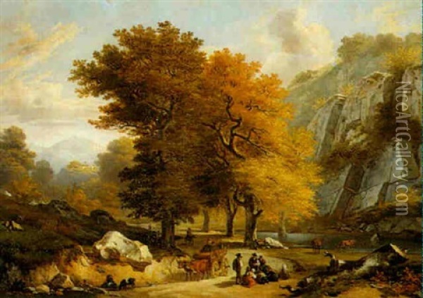 French Romantic Landscape Oil Painting - Joseph Pierre Tancrede Latour