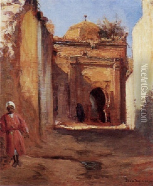 Marabout A Sidi M'barak, Aux Portes De Meknes Oil Painting - Louis-Edouard Brindeau de Jarny