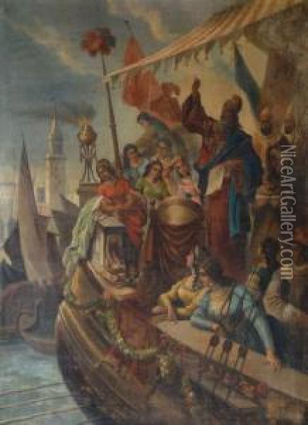 Haier - The Doge Marrying Veniceto The Sea Oil Painting - Joseph Hayer