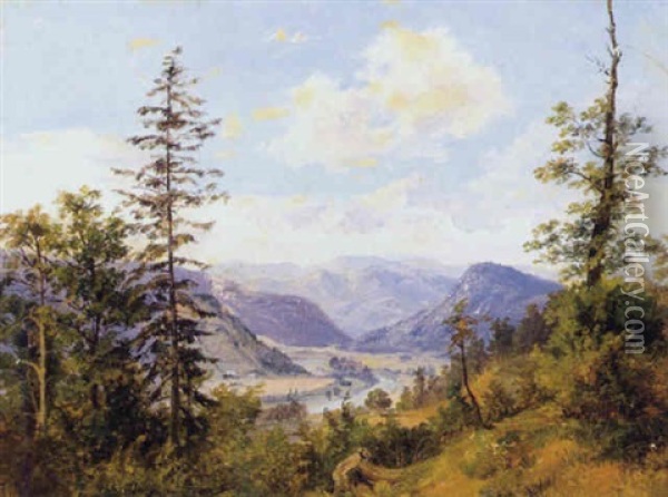 Blick Ins Piestingthal Oil Painting - Franz Reinhold