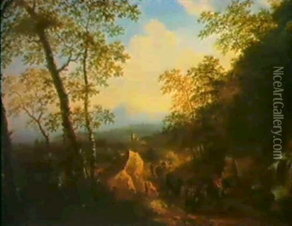 Sudliche Landschfat Mit Figuren Oil Painting - Willem de Heusch