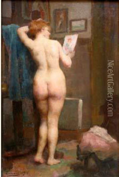 A. H Oil Painting - Henri Adriene Tanoux