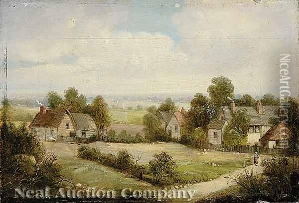 The Hamlet Oil Painting - A.H. Vickers