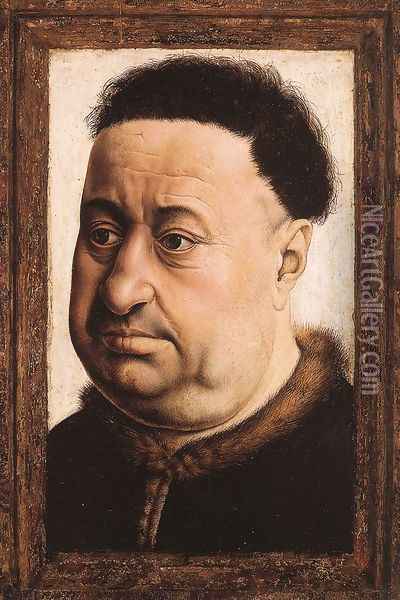 Portrait of a Fat Man c. 1430 Oil Painting - Robert Campin
