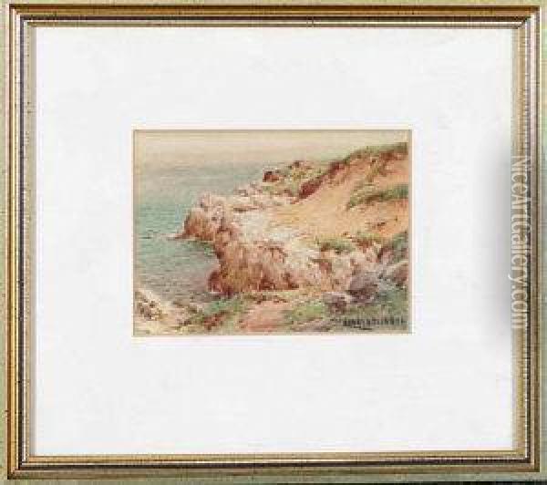Afternoon Sunlight - Marsden Cliffs Oil Painting - Harry James Sticks