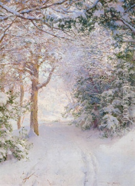 Snowy Landscape Oil Painting - Walter Launt Palmer