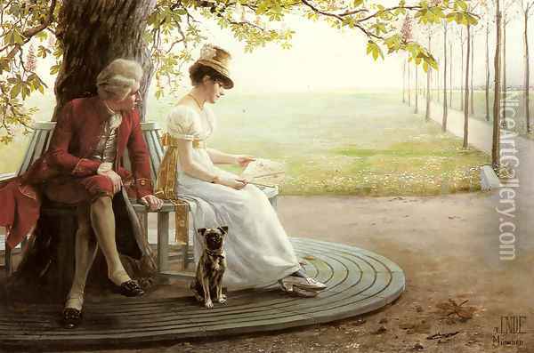 Courtship Oil Painting - Felix Friedrich Von Ende