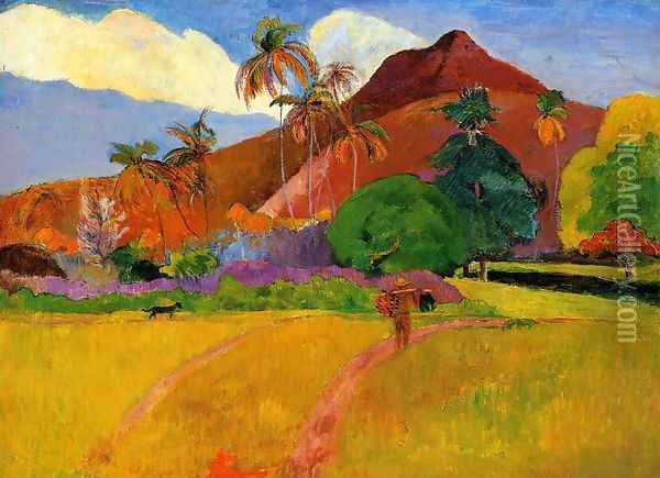 Mountains In Tahiti Oil Painting - Paul Gauguin