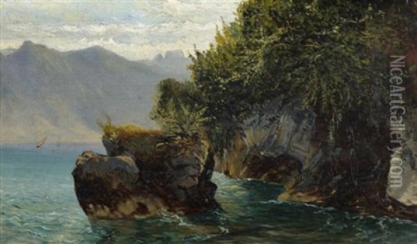 Genfersee Bei St. Gingolph Oil Painting - Alexandre Calame