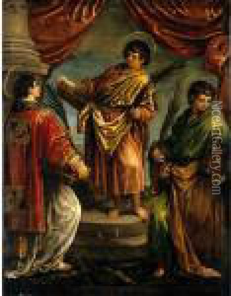 Three Martyr Saints Oil Painting - Jacopo Bassano (Jacopo da Ponte)