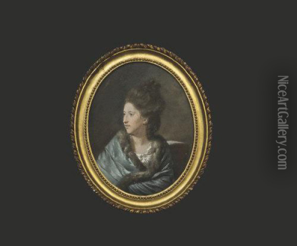 A Portrait Of Mary Preston Oil Painting - Hugh Douglas Hamilton