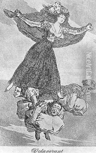 Caprichos - Plate 61: They are Flying Oil Painting - Francisco De Goya y Lucientes