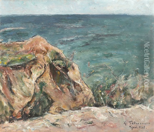 The Sea At Techirghiol Oil Painting - Gheorghe Petrascu