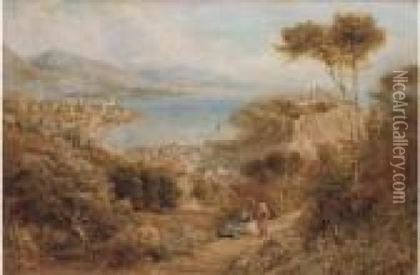 Monte Carlo From The Hills Above Oil Painting - Ebenezer Wake Cook