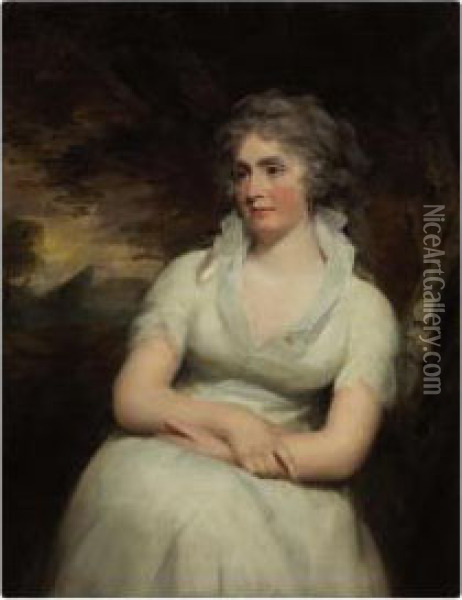 Portrait Of Dame Helen Houston Of Clerkington Oil Painting - Sir Henry Raeburn