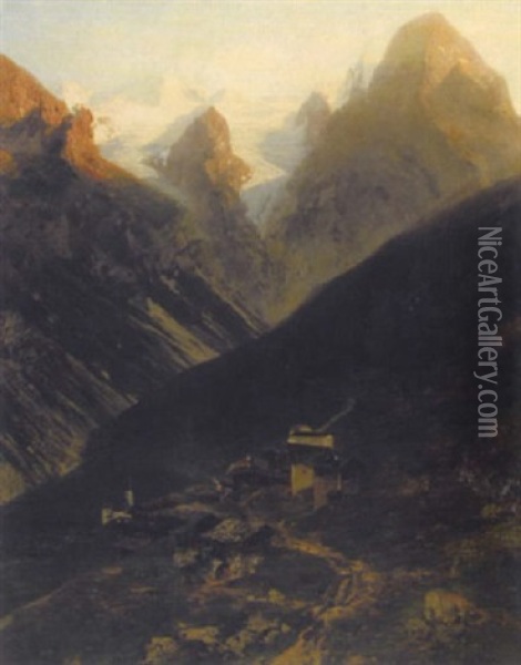 Dorf Im Hochgebirge Oil Painting - Karl Heyn