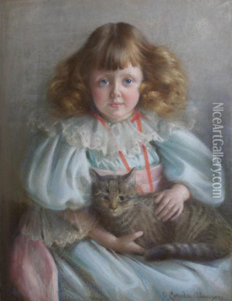Portrait Of Ada May Malcolm Oil Painting - David Comba Adamson