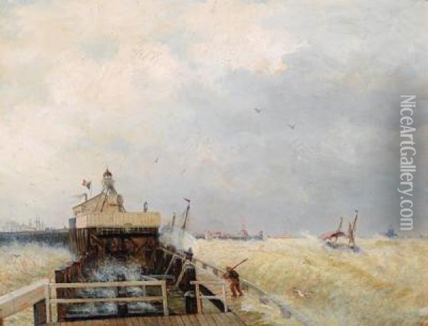Hafen In Ostende Oil Painting - Herman Herzog