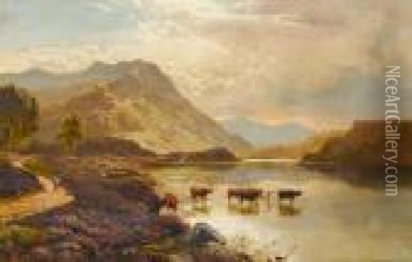 Loch Inchair, Perthshire; Glen Rosie, Isle Of Arran Oil Painting - Sidney Richard Percy