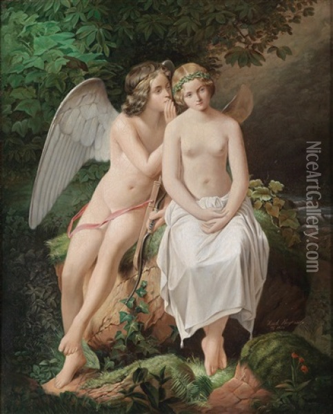 Amor Und Psyche Oil Painting - Eduard Steinbruck
