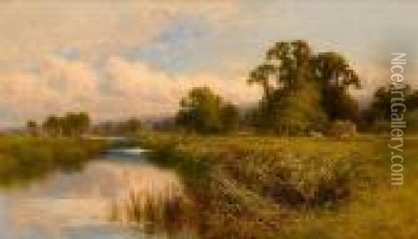 Near Great Marlow-on-thames Oil Painting - Henry Hillier Parker