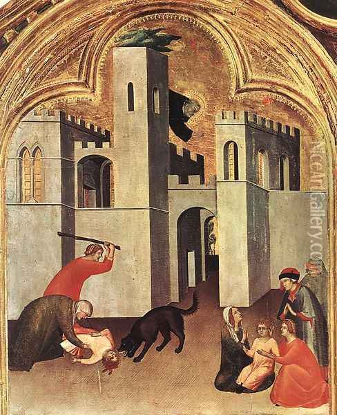 Blessed Agostino Novello Altarpiece (detail-1) 1324 Oil Painting - Louis de Silvestre