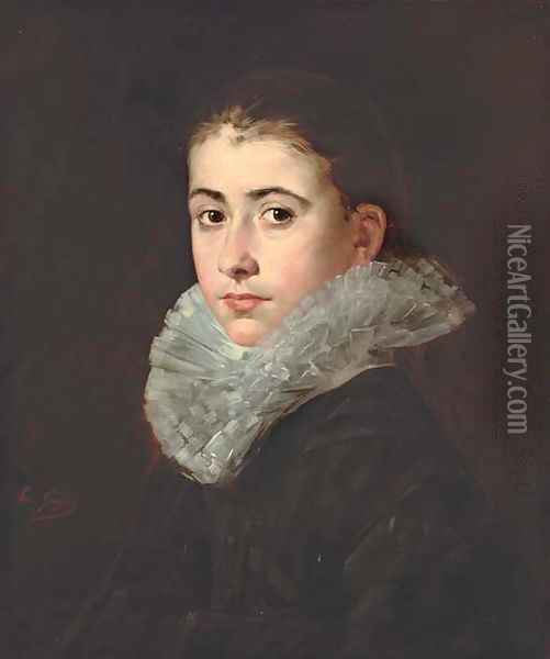 Portrait de jeune fille Oil Painting - Eva Gonzales