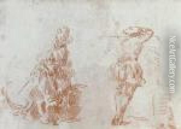 Galante Szene. Oil Painting - Watteau, Jean Antoine