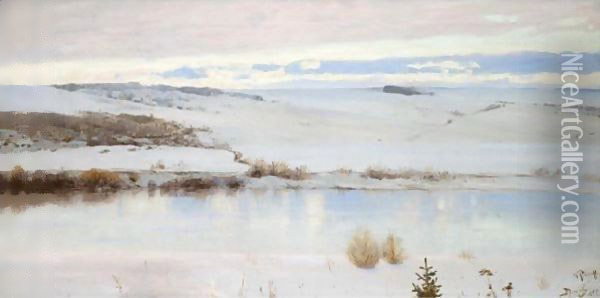 First Snow Oil Painting - Vasily Polenov