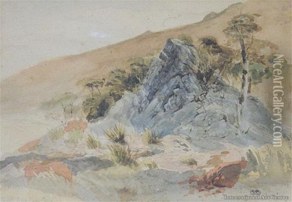 Rocks, Dun Mountain Oil Painting - John Gully