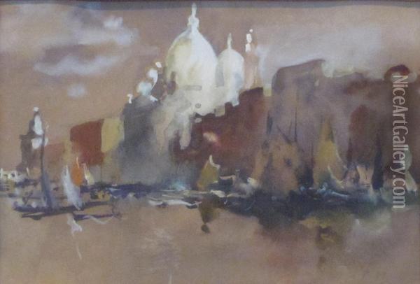 View Of The Salute, Venice Oil Painting - Hercules Brabazon Brabazon