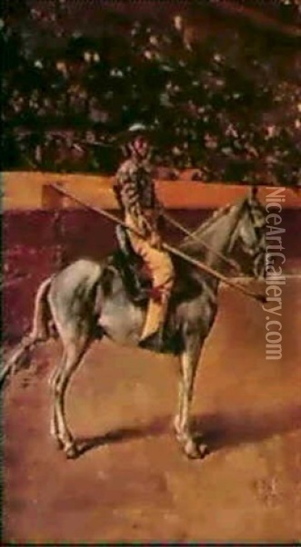 A Matador; A Picador; A Toreador Oil Painting - Julio Peris Brell