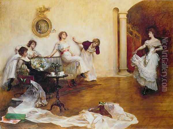 Silks and Satins, 1900 Oil Painting - Albert Chevallier Tayler