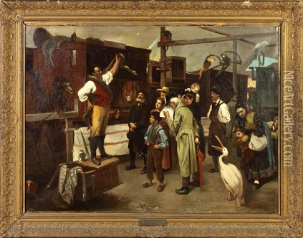 The Circus In Town Oil Painting - Wilhelm von Gegerfelt