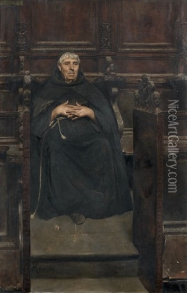 Portrait D'eclesiastique Oil Painting - Vincenzo Migliaro