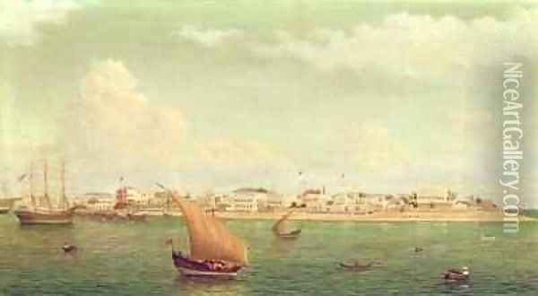 Zanzibar Harbour Oil Painting - Charles Porter Brown