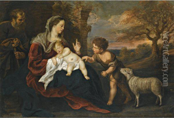 The Holy Family With The Infant Saint John The Baptist Oil Painting - Gerard Seghers