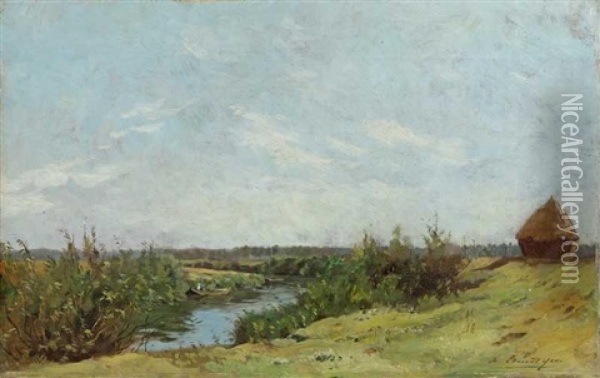 Meule Au Bord De La Riviere Oil Painting - Edmond Charles Joseph Yon