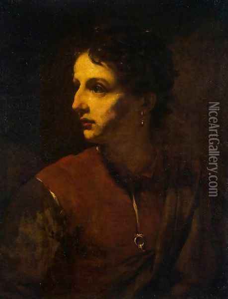 Portrait of a Young Man with an Earring Oil Painting - Pietro Novelli