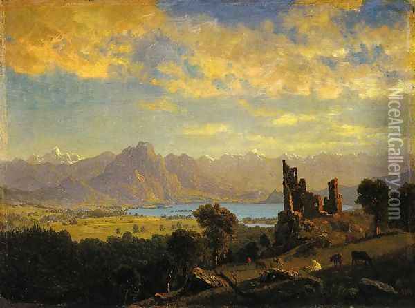 Scene in the Tyrol Oil Painting - Albert Bierstadt